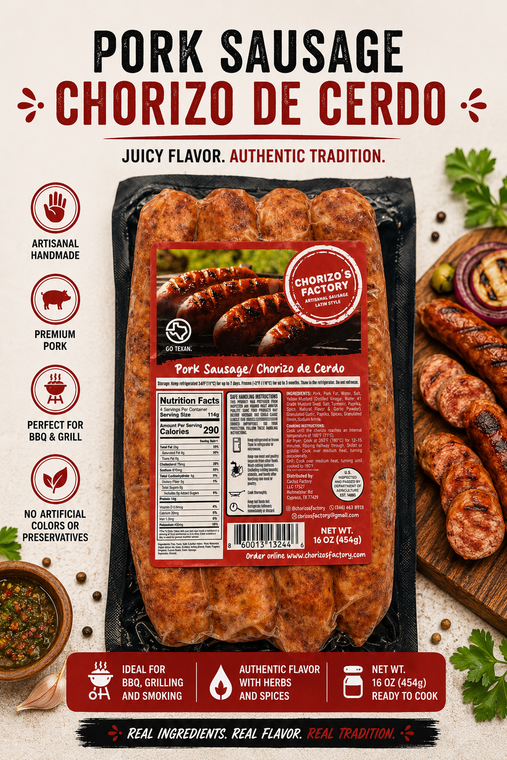 Pork Sausage - Chorizo de Cerdo