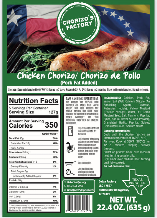 Chicken Chorizo - Chorizo de Pollo