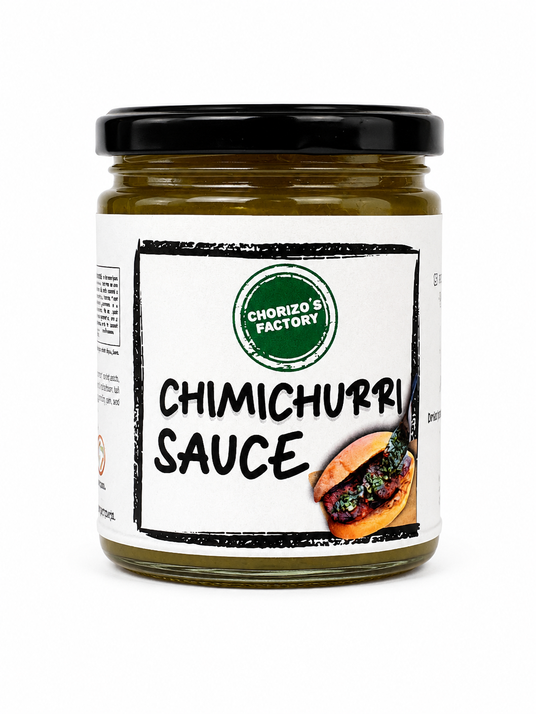 Chorizo and Chimichurri Duo: Chorizo's Factory Cilantro Chimichurri Sauce 8 oz jar